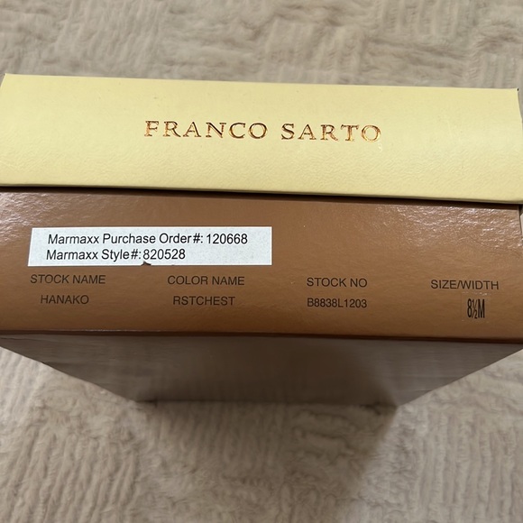 Franco Sarto brown leather wedge style Hanako Size 8.5, New - Picture 3 of 16